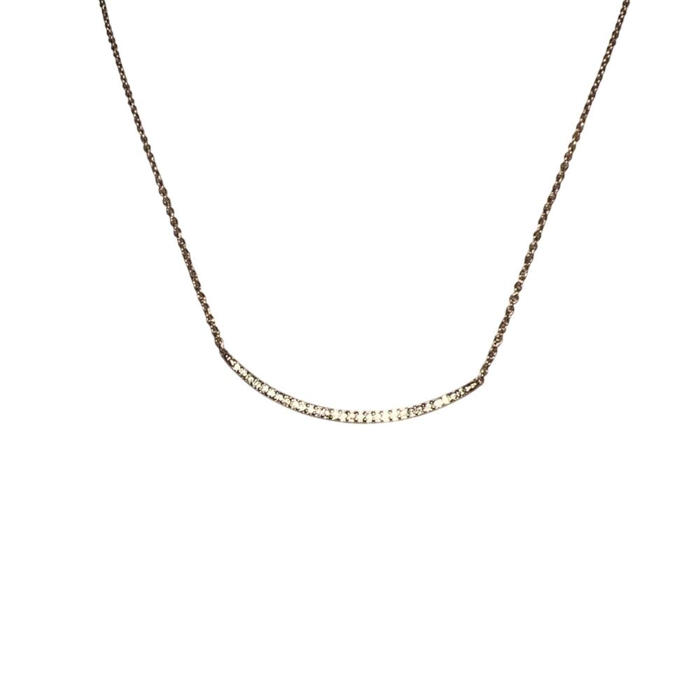 Vtg stella & dot rose gold necklace with rhinestones Workwear Minimalist Party